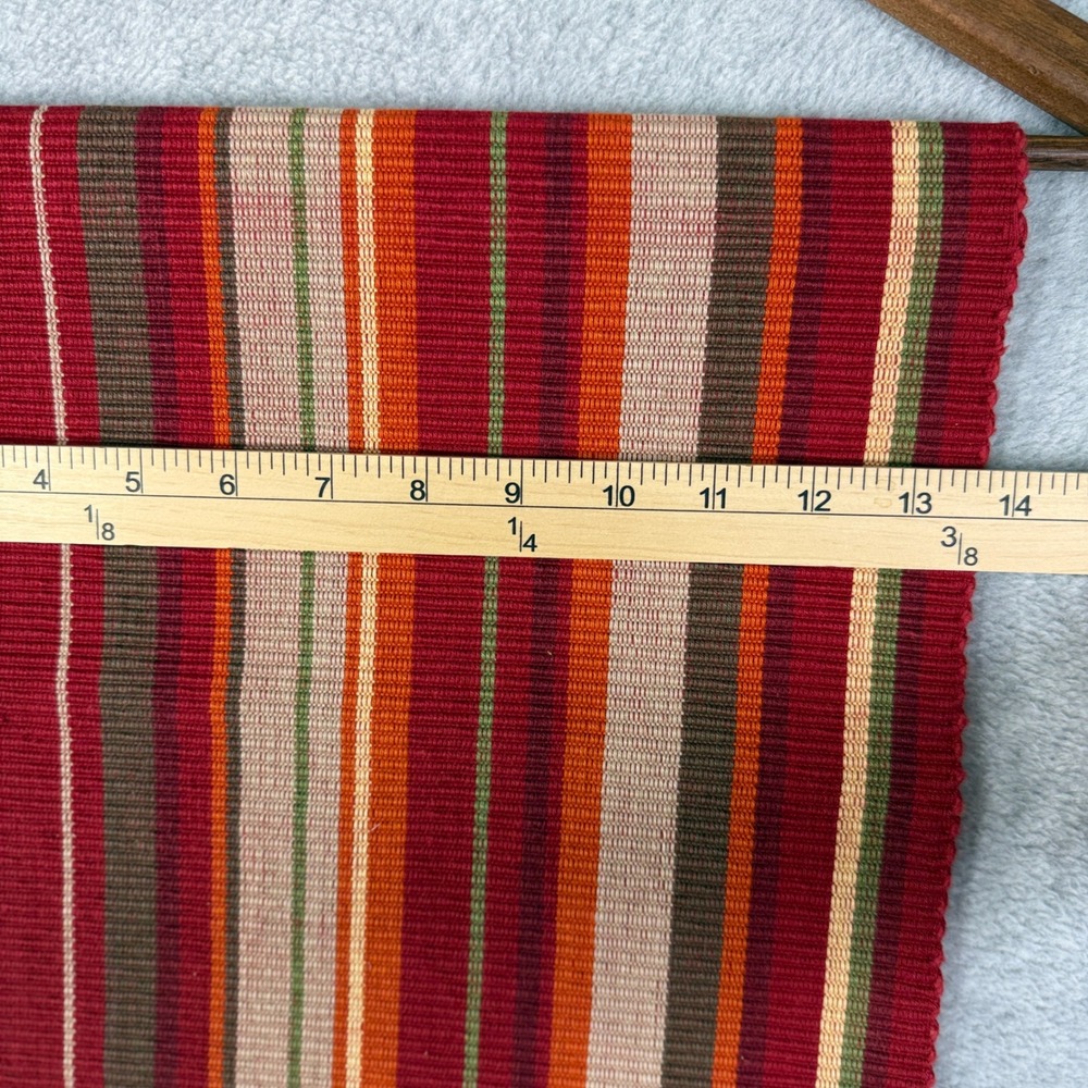Table Runner 13x68 Red Multicolor Textured Rib Weaved Striped Ribbed Woven - Picture 5 of 9